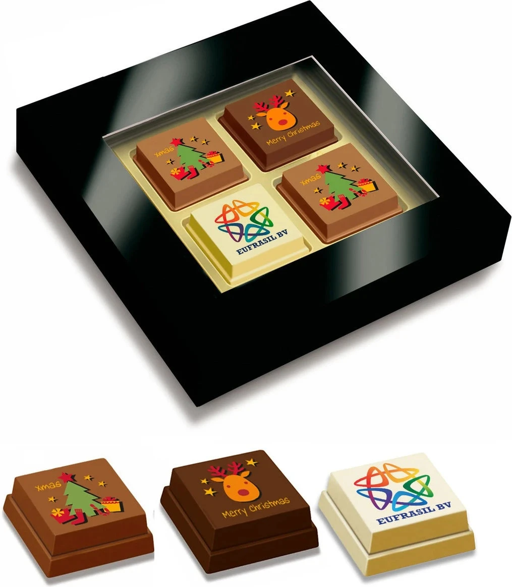 LOGO HAPPY 4, 60 gr. - kerstchocolade