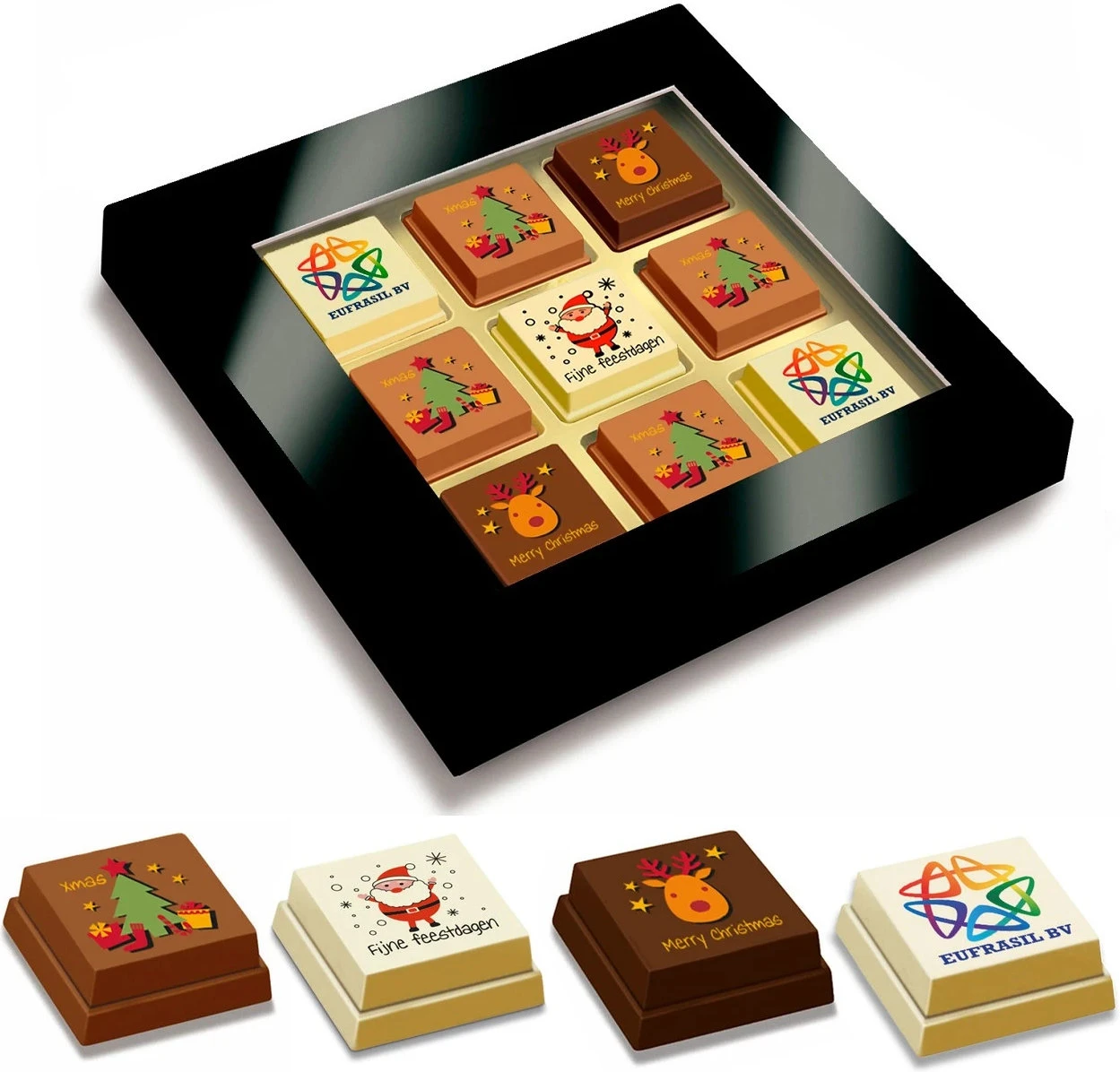 LOGO HAPPY 9, 140 gr. - kerstchocolade
