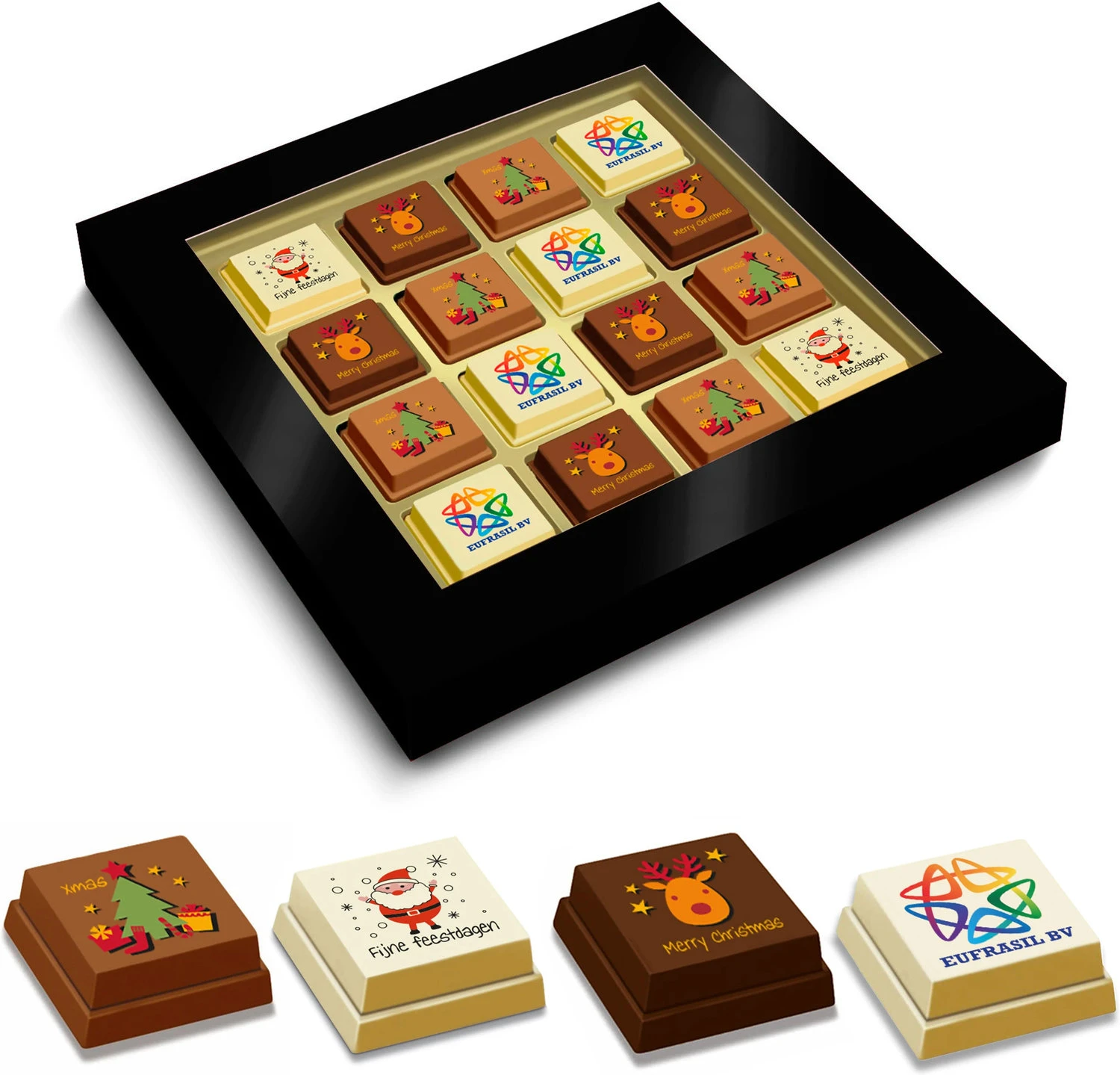 LOGO HAPPY 16, 240 gr. - kerstchocolade