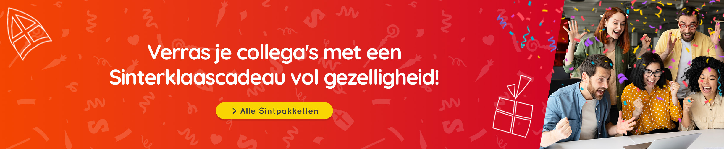 Verras je collega's met een Sinterklaascadeau vol gezelligheid! Verras je collega's met een Sinterklaascadeau vol gezelligheid!